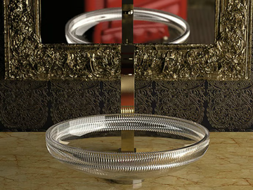 CLIVIA - Countertop round crystal washbasin by Glass Design - view 2